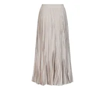 Soleil Pleated Midi Skirt — Beige