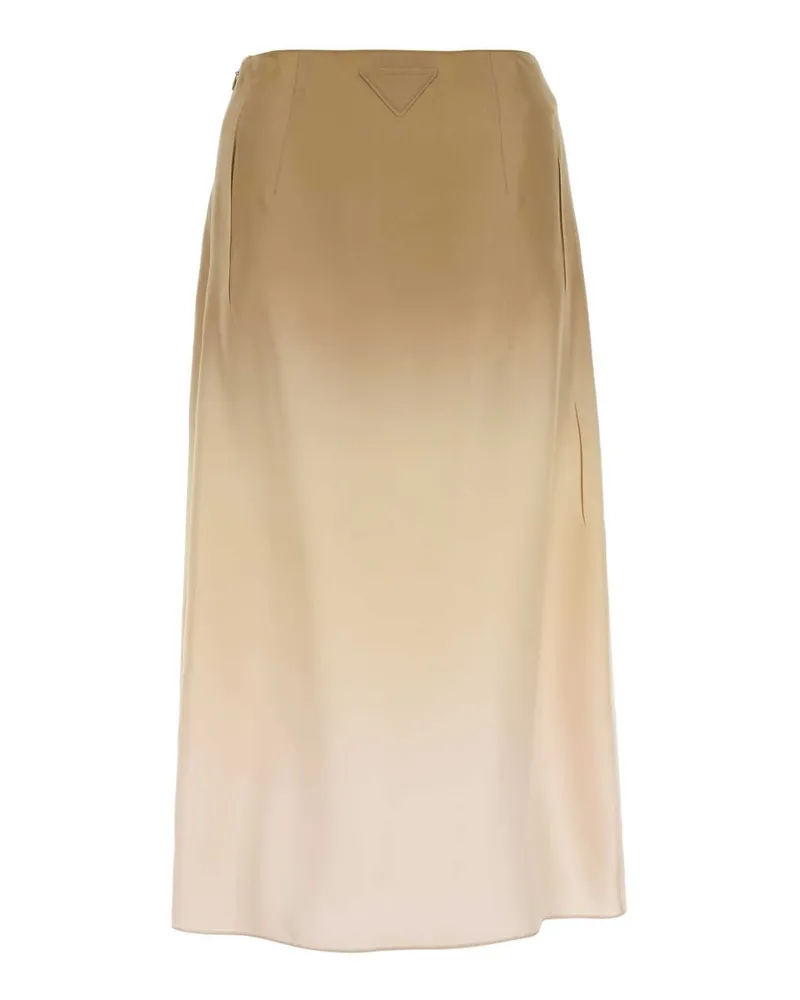Prada Women's Multicolor Silk Skirt Corda Gonne Beige