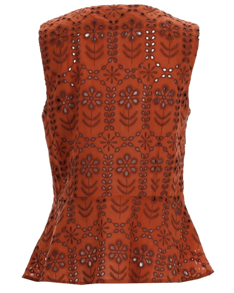 Paul Smith Perforated Pattern Blouse — Brown Brown