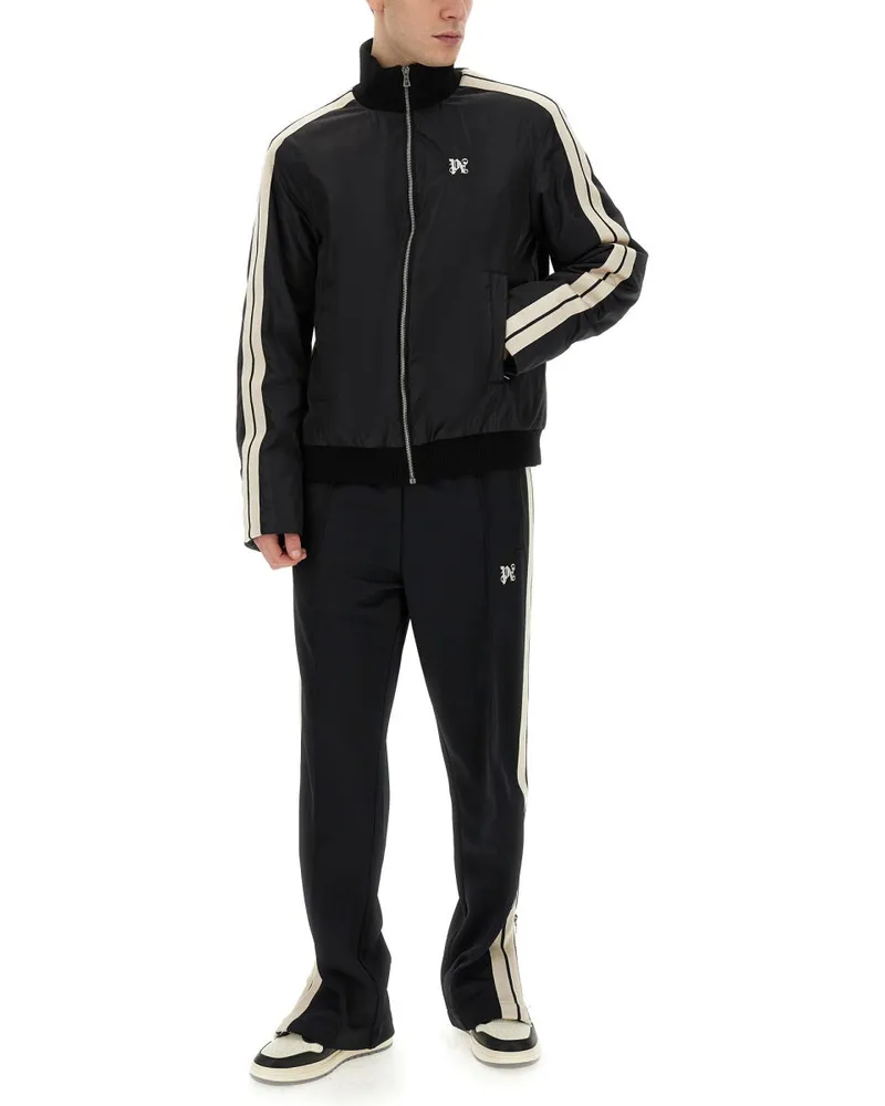 Palm Angels Logo-Embroidered Polyamide Sweatshirt — Black Black