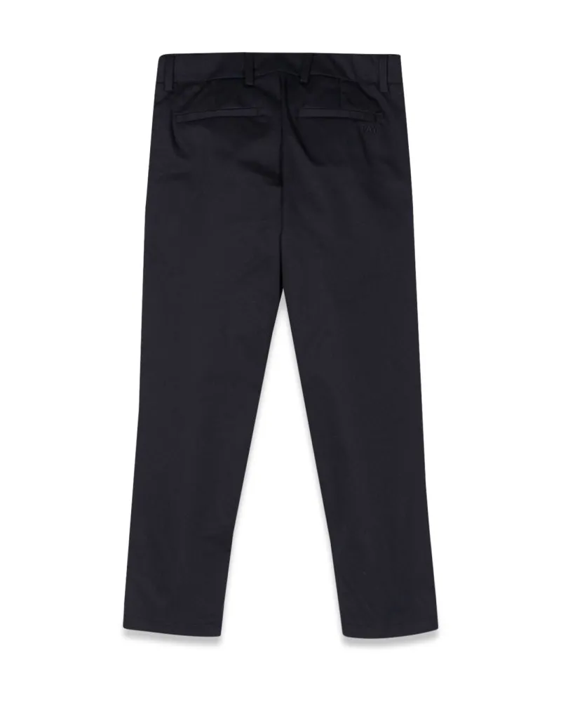 Fay Straight-Cut Cotton Trousers — Blue Blue