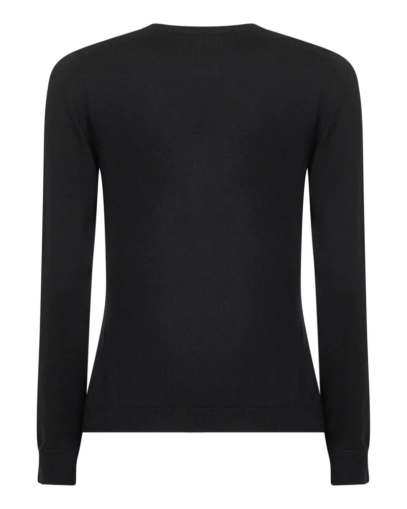 Blanca Women's Crewneck Sweater Virgin Wool Black Black