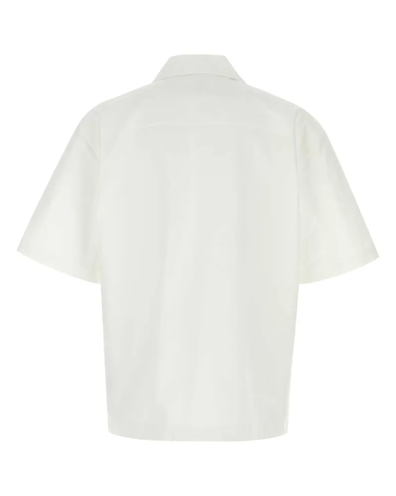 Bottega Veneta Men's White Cotton Shirt Chalk Exterior: Camicie White