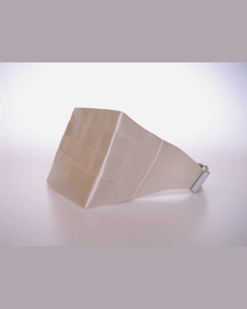 Dolce & Gabbana Men's White Waist Tuxedo Smoking Belt Cummerbund Silk White