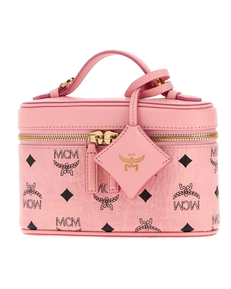 MCM Aren Fabric Top Handle Bag — Pink Pink