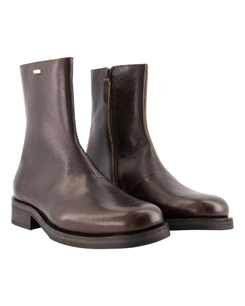 Our Legacy Unisex Camion Ankle Boots -  Leather Brown Calfskin Shoes Ankle-Boots Brown