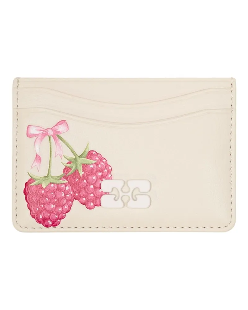 Ganni Women's Bou Card Case Cream Calfskin Cases Cream