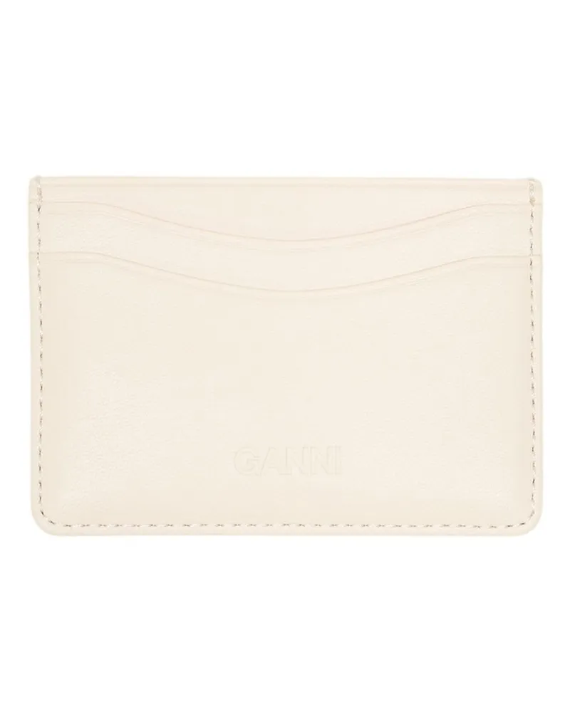 Ganni Women's Bou Card Case Cream Calfskin Cases Cream