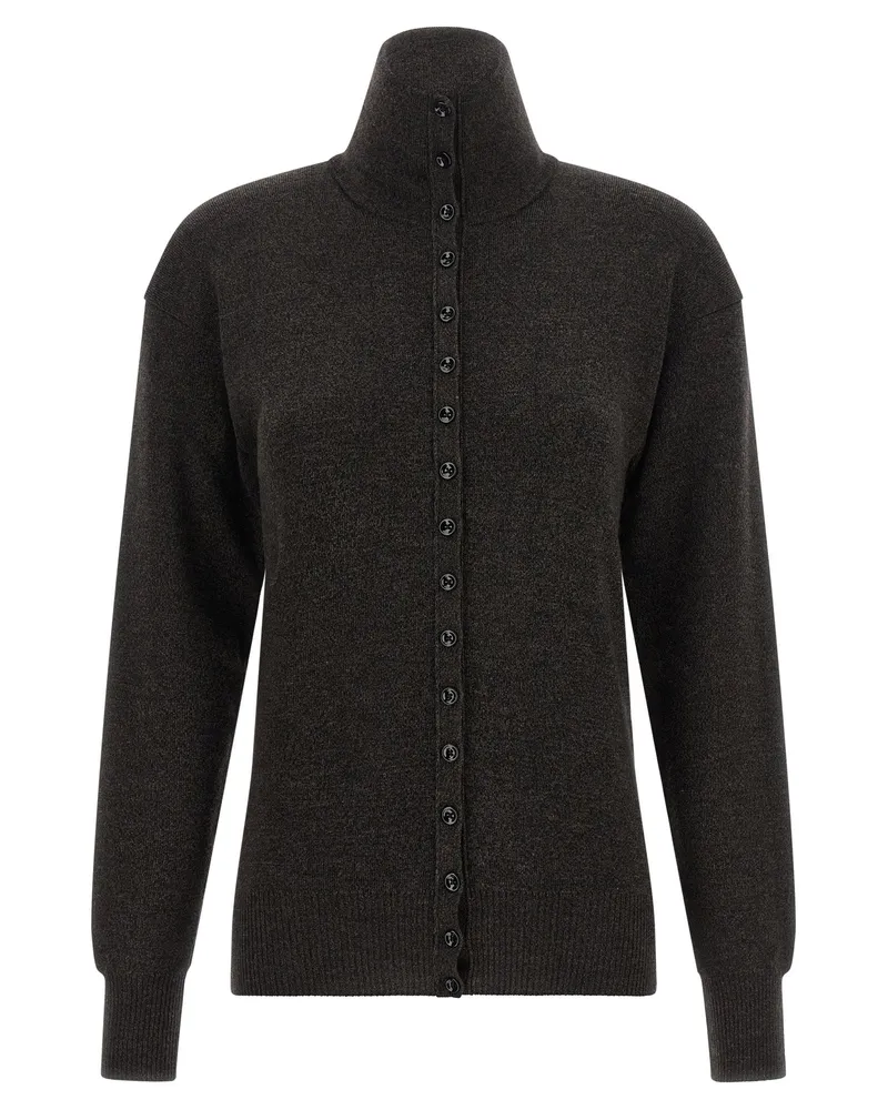 Christophe Lemaire Pure Merino Wool Cardigan — Charcoal Charcoal