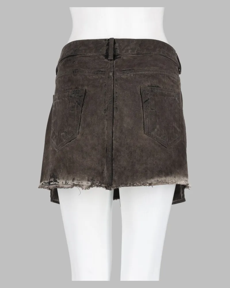 DRKSHDW by Rick Owens Lana Mini Skirt — Charcoal Charcoal