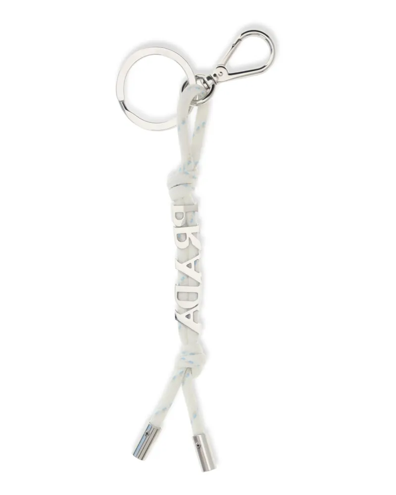 Prada Men's Speedrock Keychain Bianco Recycled Polyamide Key Rings White