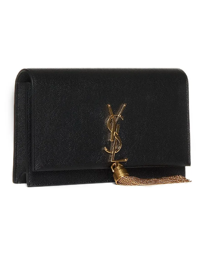 Saint Laurent Women's Wallet On Chain Kate Black Leather Calf Bag Black