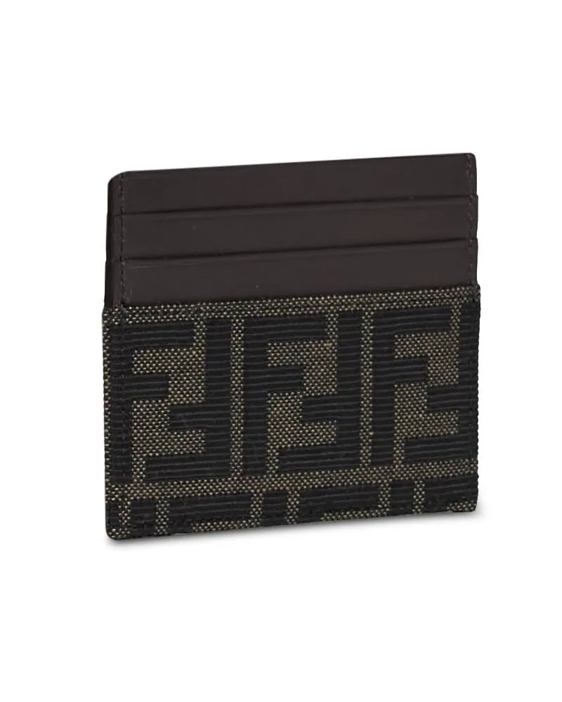 Fendi FF Jacquard Card Case — Black Black