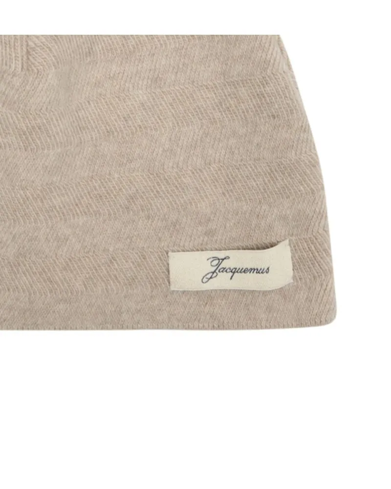 Jacquemus Women's Acu00809ak00286-130 Beanie Beige Wool Beige
