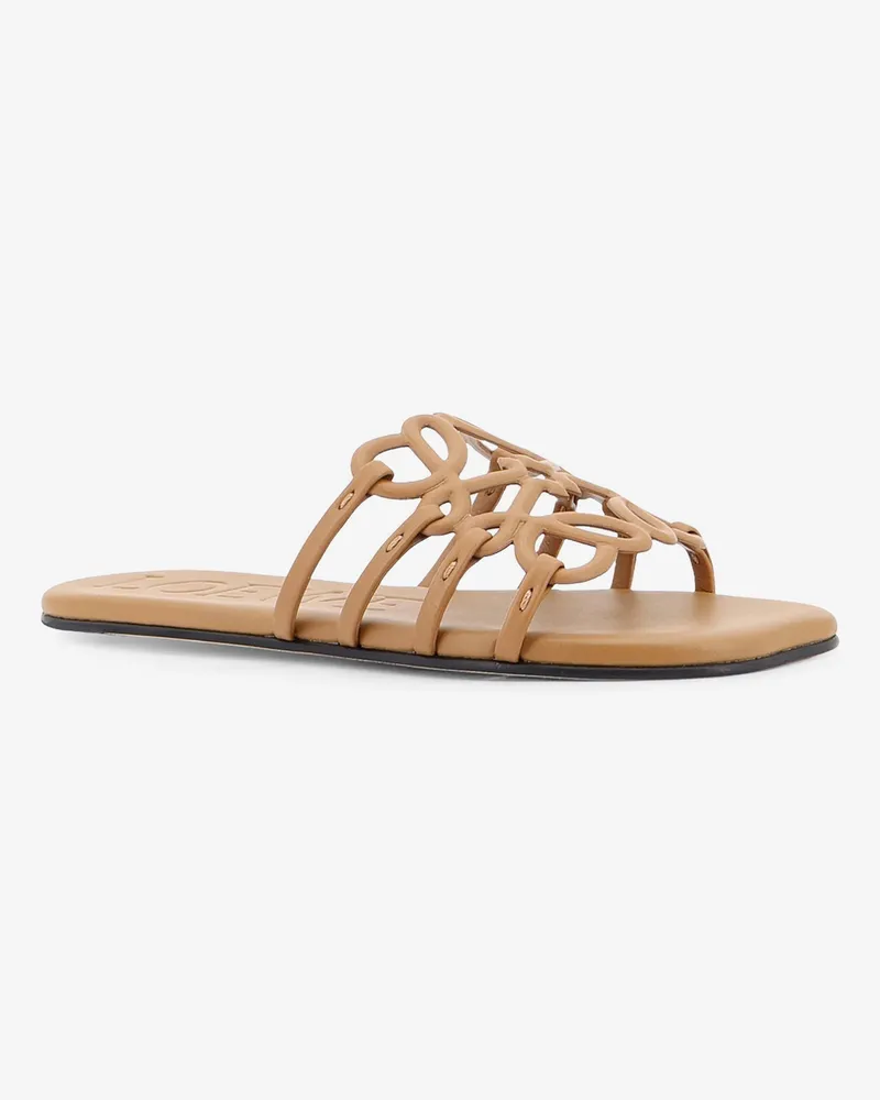 Loewe Women's Sandals Paulas Ibiza Brown Leather Brown