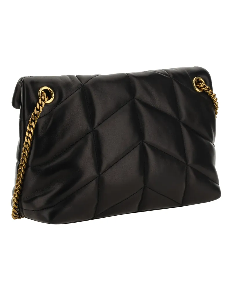 Saint Laurent Women's Loulou Shoulder Bag Black Lambskin Black