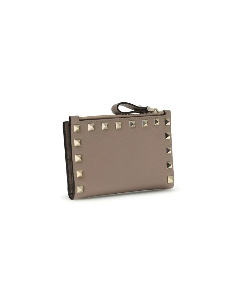 Valentino Garavani Women's Beige Calf Leather Bos Taurus Wallet Beige