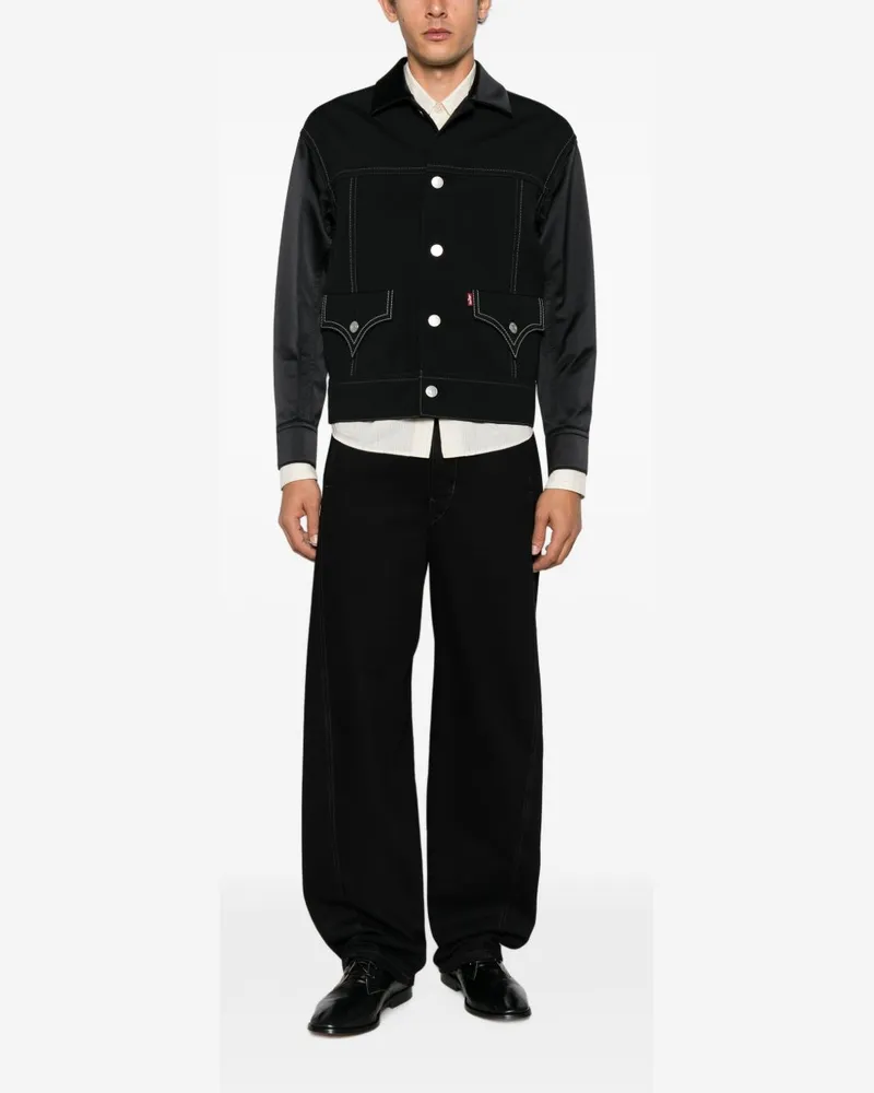 Junya Watanabe Wool Contrast Stitching Jacket — Black Black