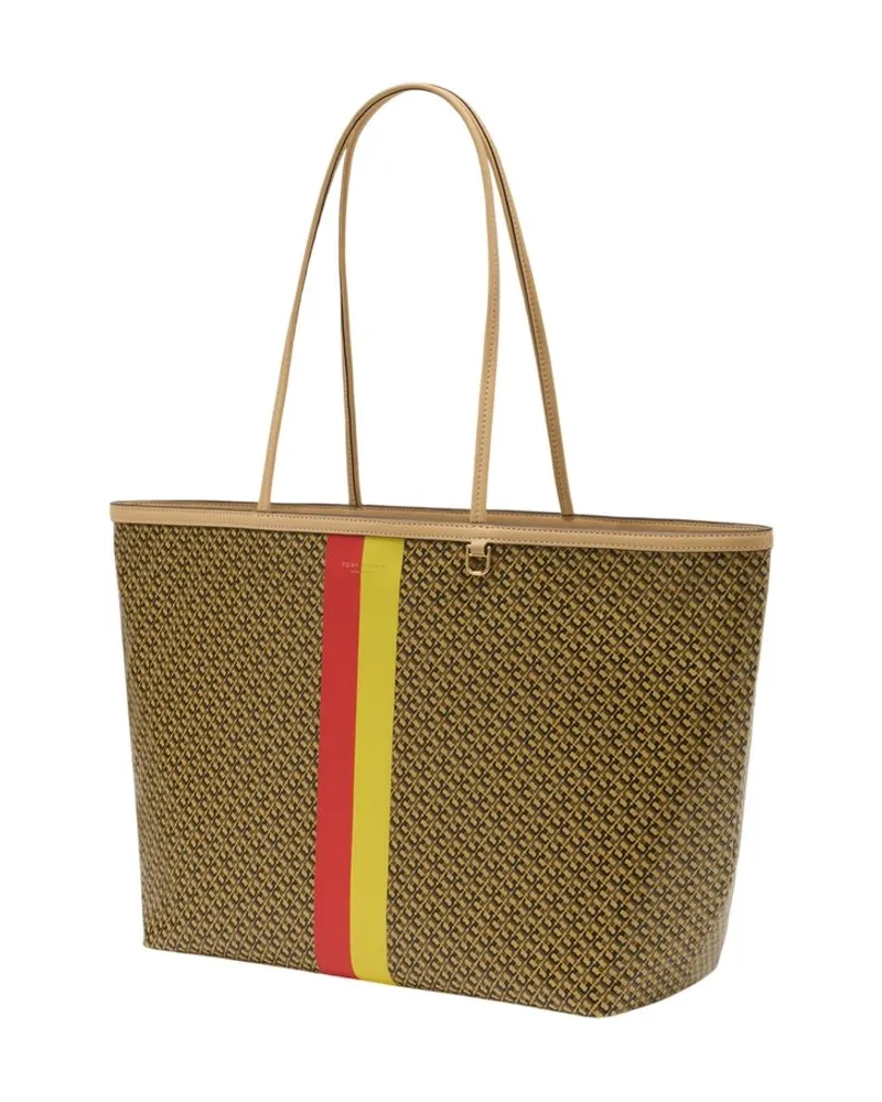 Tory Burch Women's The Racer Tote Bag -  Cotton Multi Totes-Shopping-Bags Beige