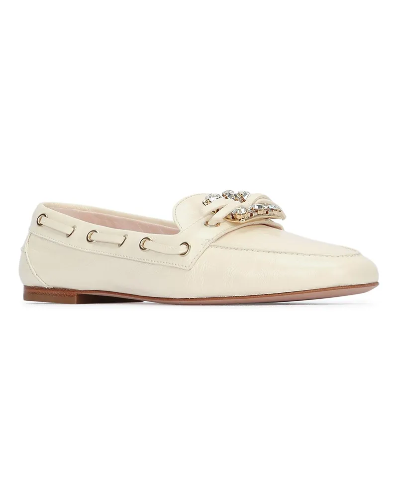 Roger Vivier Women's Boat Strass Loafer Cire Mocassini Cire' Loafers Beige