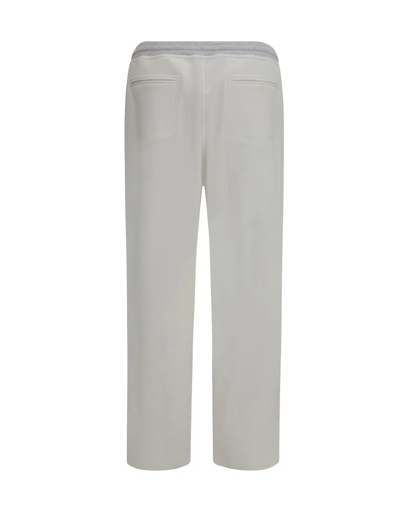 Brunello Cucinelli Men's White Cotton Casual Pants White