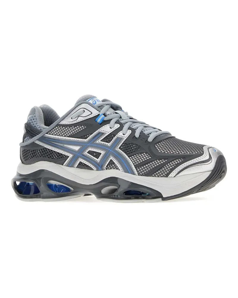 Asics Men's Grey Fabric Gel-Kinetic 2.0 Sneakers Pure Silver-Blue Coast Silver/blue Gray
