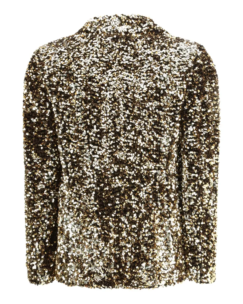 Ella Women's Single-Breasted Jacket With Sequins Oro Gold