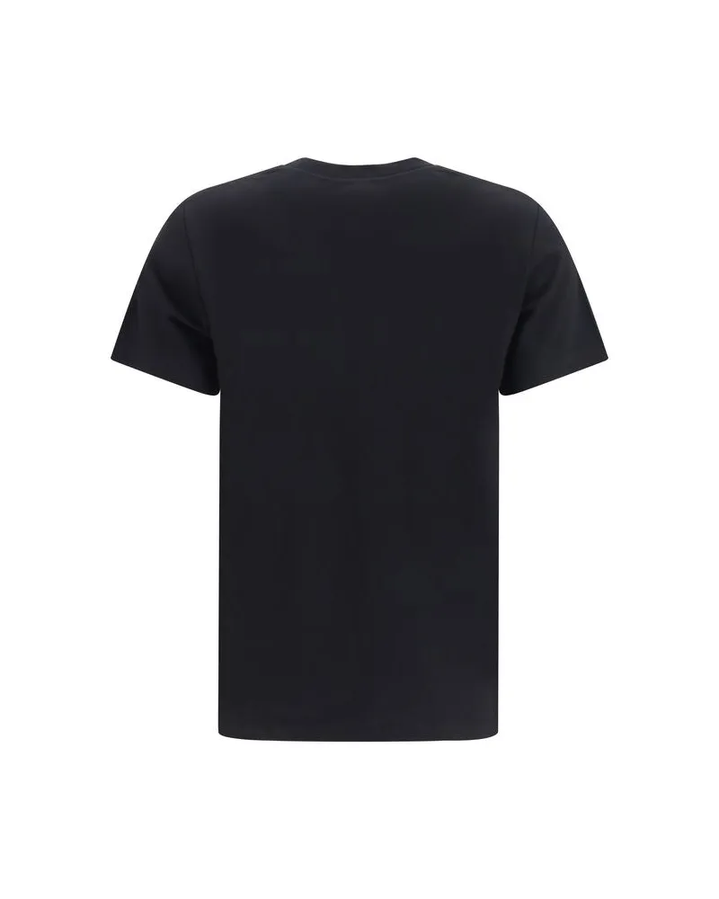 Balmain Embroidered Logo Cotton T-Shirt — Black Black