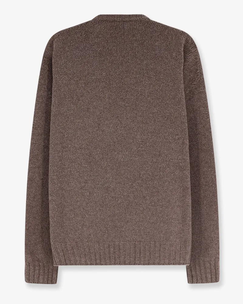 ALYSI Women Sweater V-Neck Wool-Cashmere Brown Merino Wool Brown