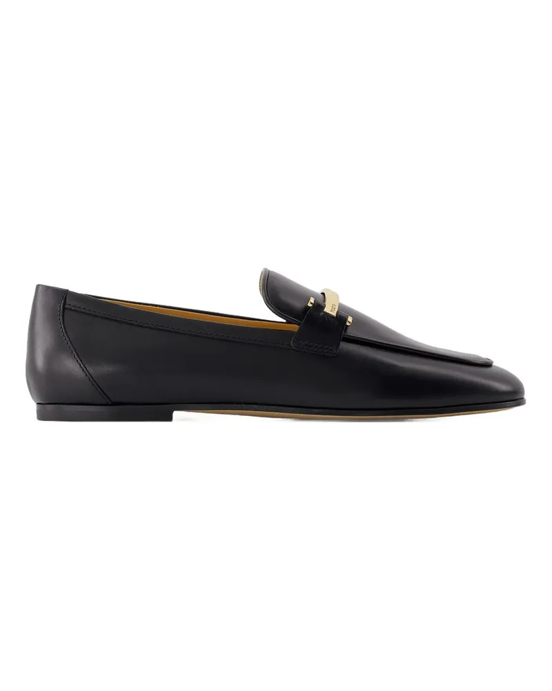 TOD'S Women's Barreta Loafer - Tods Leather Black Calfskin Shoes Flat-Shoes Black