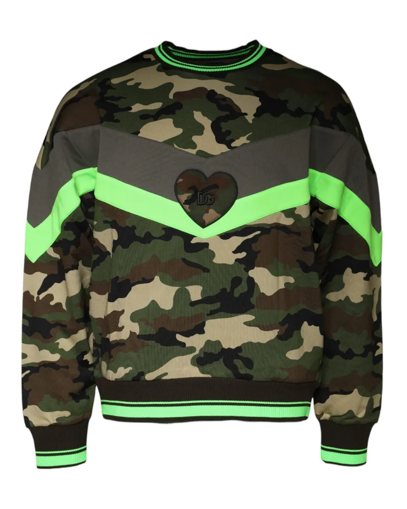 Dolce & Gabbana Men's Multicolor Camouflage Sweatshirt Sweater Cotton Polyester Clothing Multicolor
