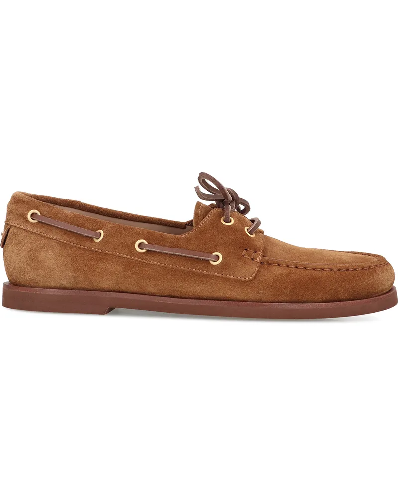 Gianvito Rossi Women's Vandée Boat Shoes Brown Chamois Loafers Brown