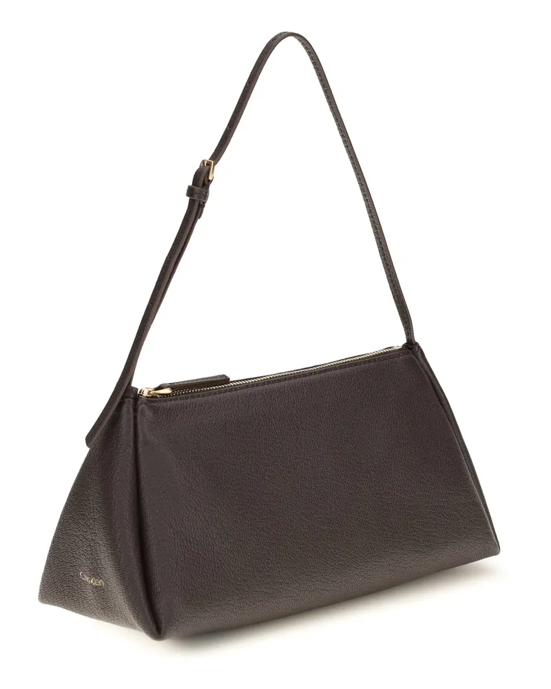 Calvin Klein Women's Handbag Aurelis Currant Calf Leather Shoulder Bags Black
