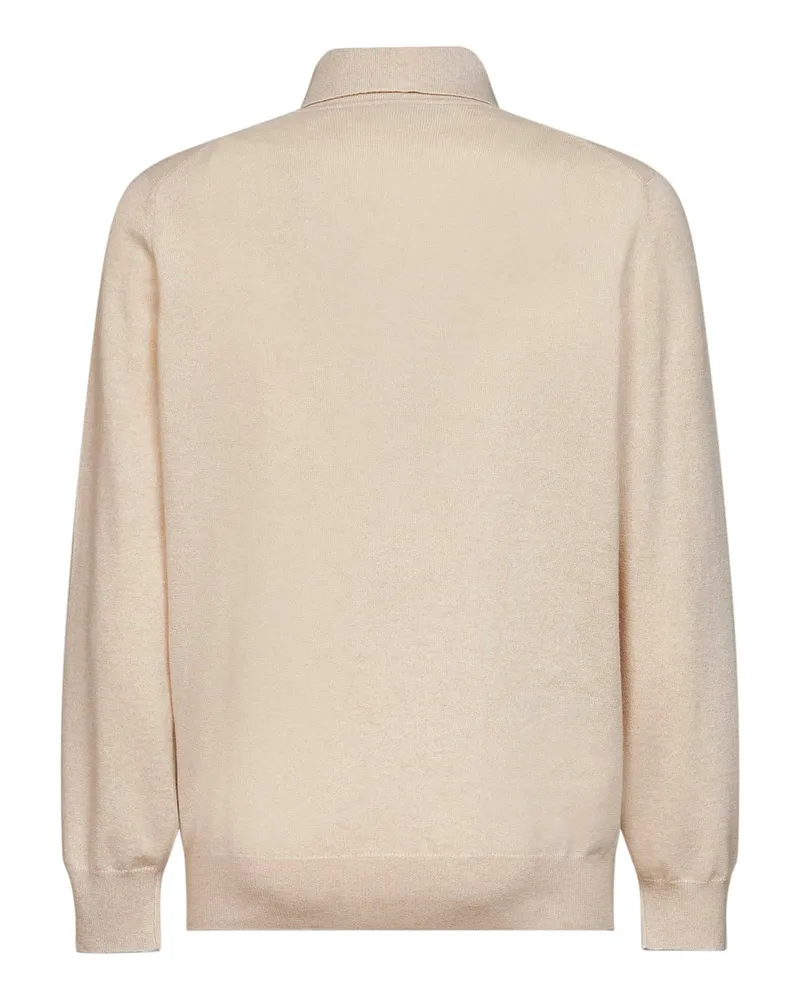 Brunello Cucinelli Men's Polo Shirt Champagne Cashmere Beige T-shirts And Polos Beige