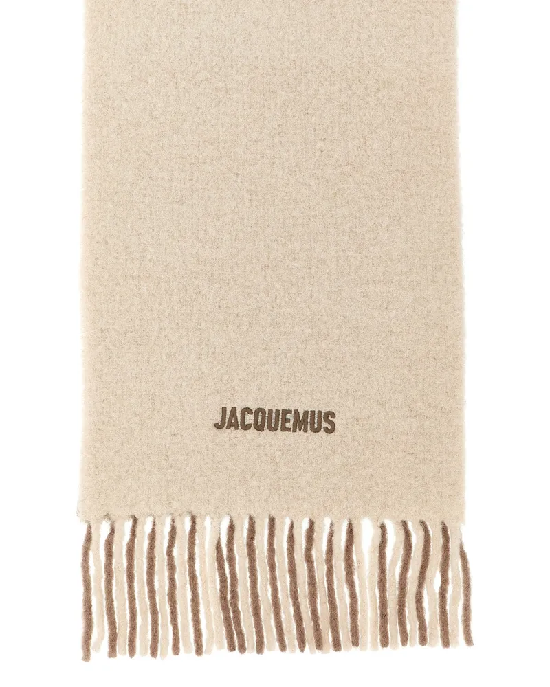 Jacquemus Alpaca Wool Degradé Scarf — Cream Cream