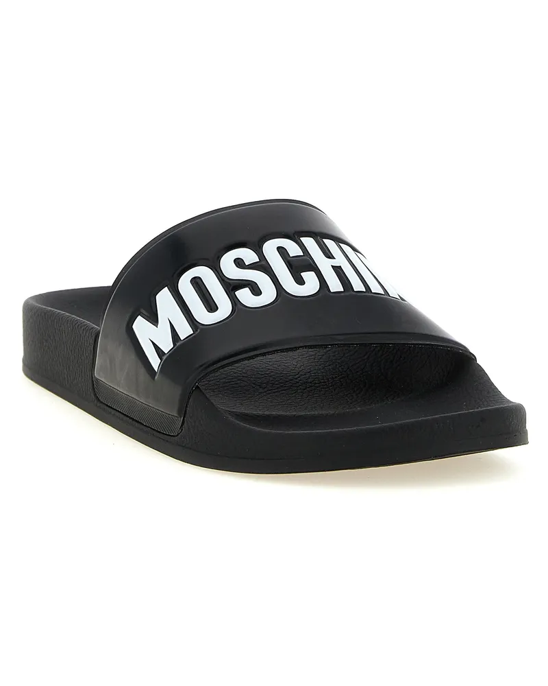 Moschino Men's Bicolor Pvc Slides Shoe Black