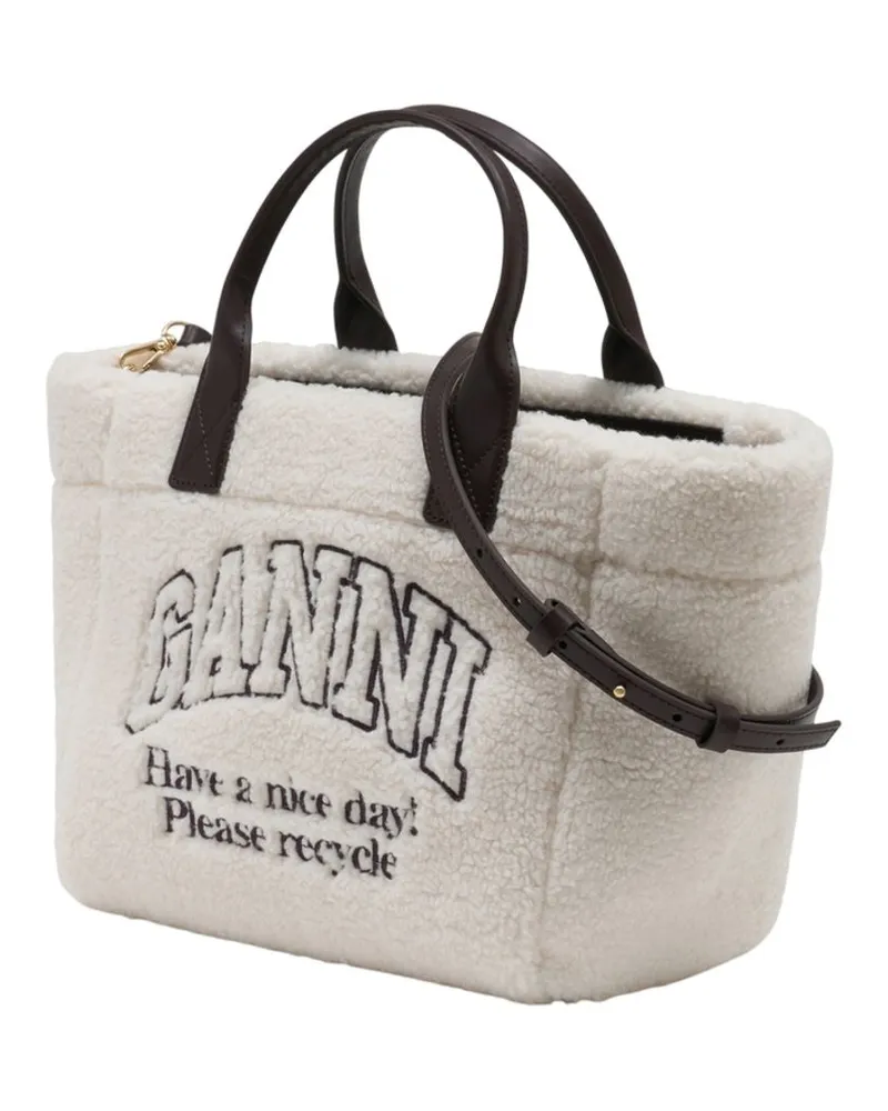 Ganni Women's Small Easy Shopper Tote Bag -  Synthetic White Totes-Shopping-Bags White