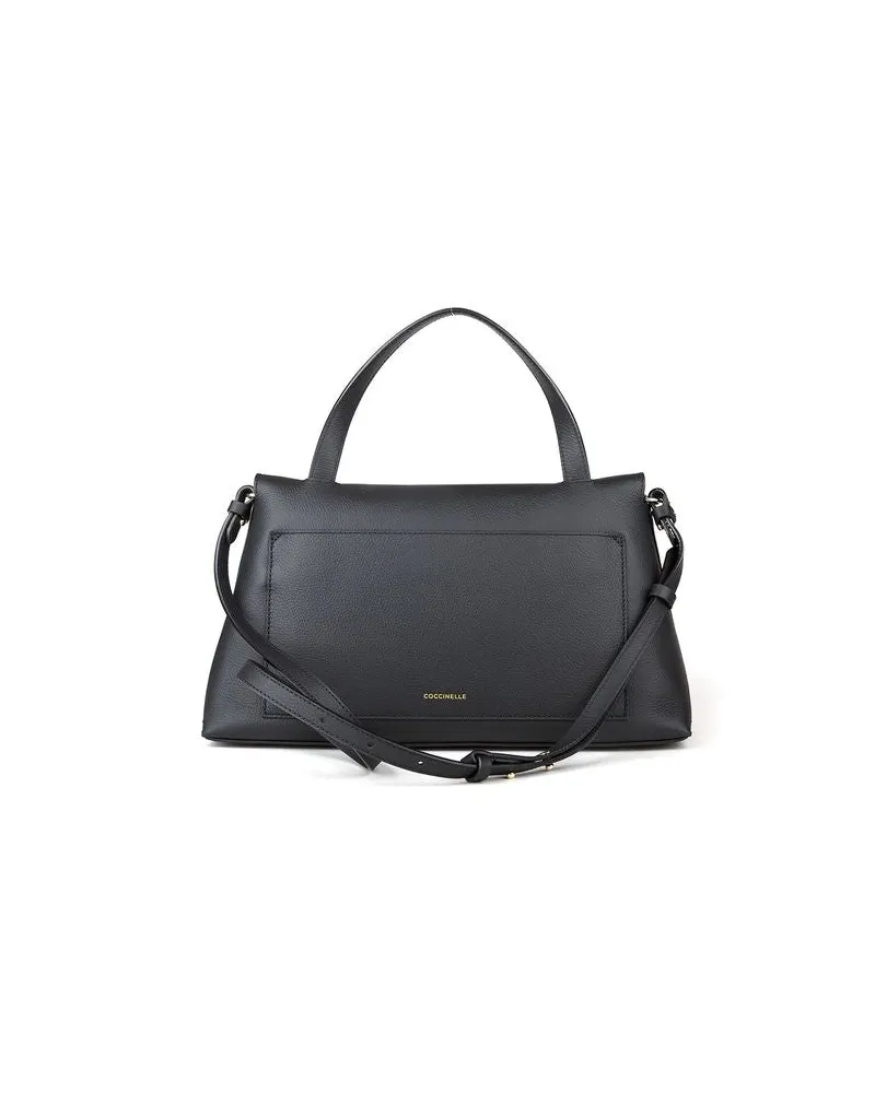 Coccinelle Women's Top Handle Bag Black Cowhide - Top-Handle-Bags Black