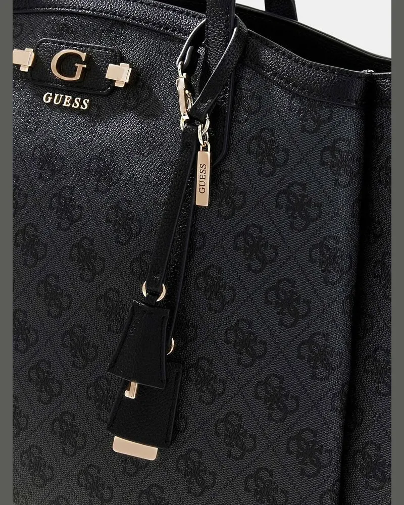 Guess Women's Tote Bag Coal Logo Polyurethane - Tote-Bags Black