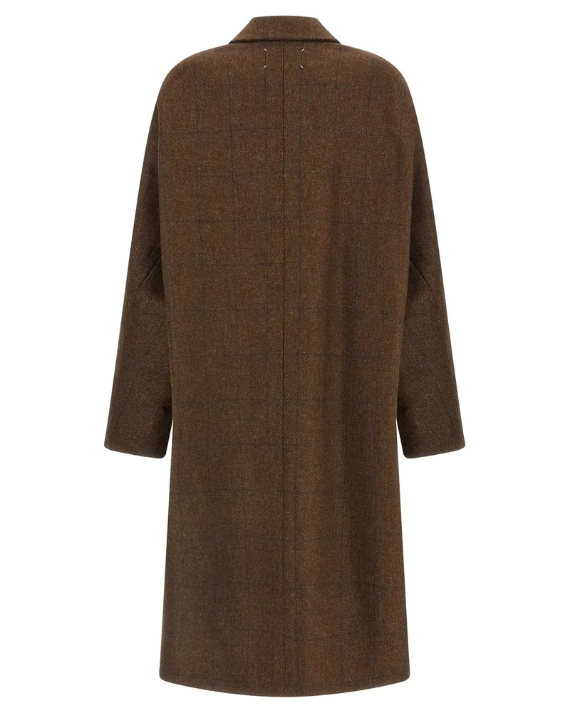 Maison Margiela Women Brown Wool Coat Clothing Brown