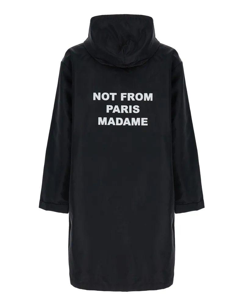 Drôle de Monsieur Men's Parka Coat Black Tech Fabric Nylon Black