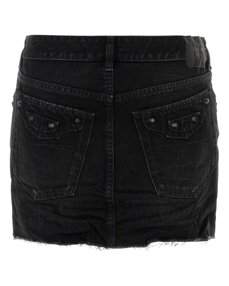 Balenciaga Women's Black Denim Mini Skirt Fade Out Exterior: Cotton Gonne Black