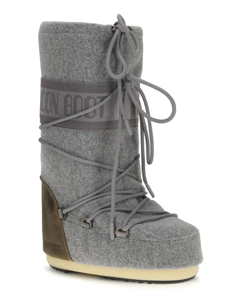 Moon Boot Nubuck Felt Snow Boot — Gray Gray