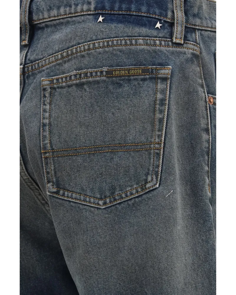 Golden Goose Men's Jeans Patrick Blue Cotton Trousers Blue