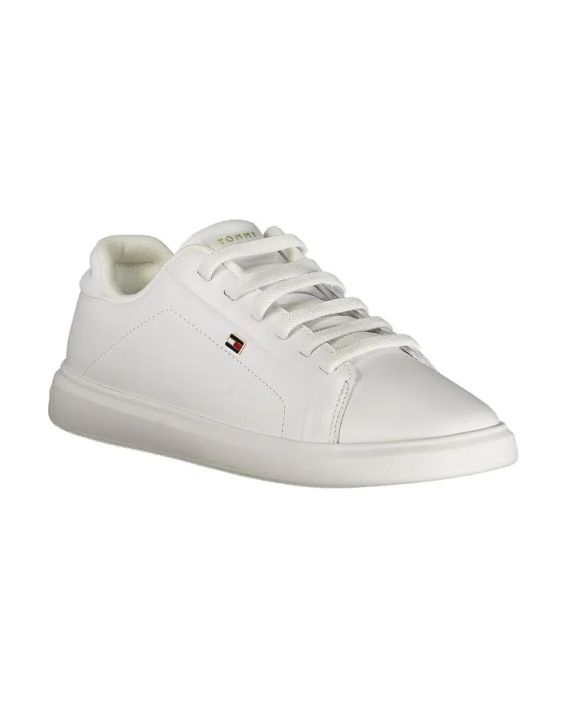 Tommy Hilfiger Lace-Up Polyurethane Sneaker — White White