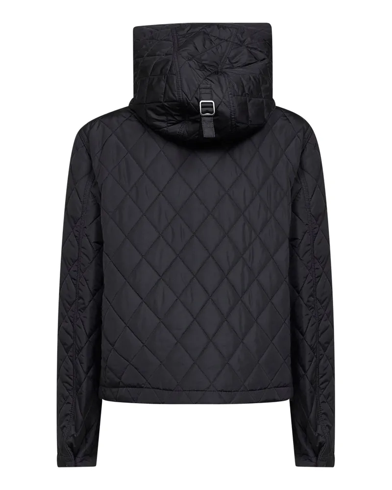 Burberry Women's Jacket Quilted Nylon Cropped Hooded Black Polyamide Bomber Black