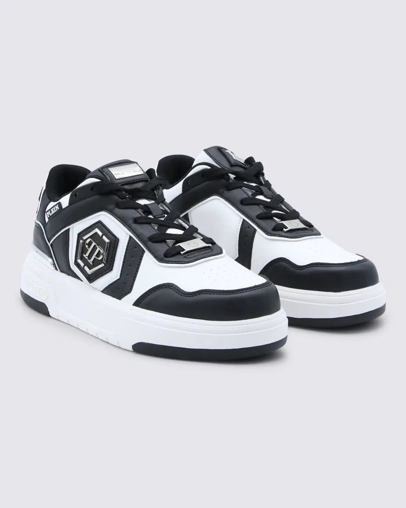Philipp Plein Men's Sneakers White-Black _ Cover Tex-El Sole El Tex/el Multicolor