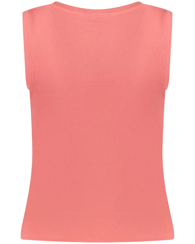 Tommy Hilfiger Ribbed Cotton Tank Top — Pink Pink