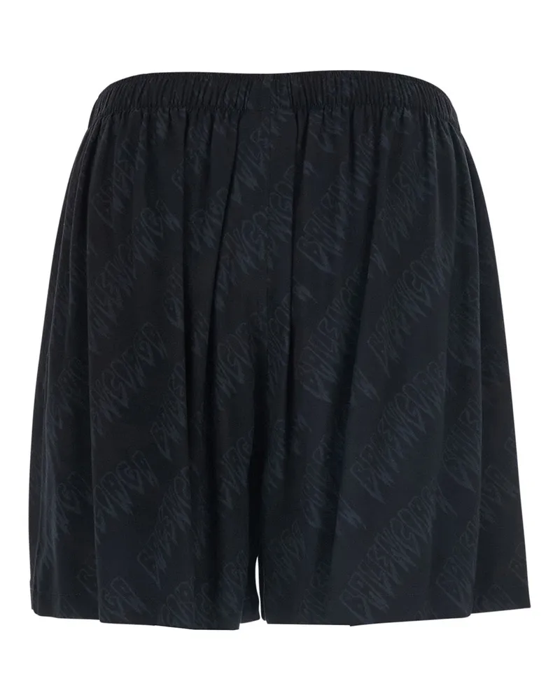 Balenciaga Men's High-Waisted Shorts Black Viscose Black