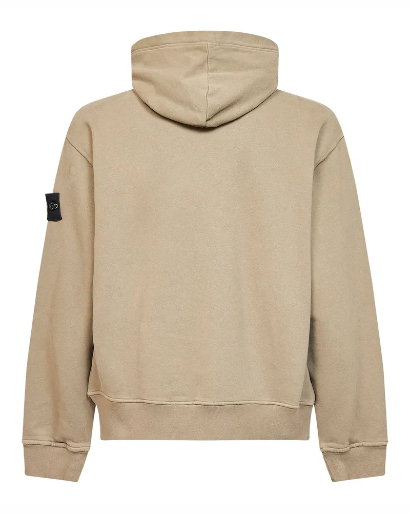 Stone Island Men's Hoodie Military Green Organic Cotton Sweatshirts Sweater Beige